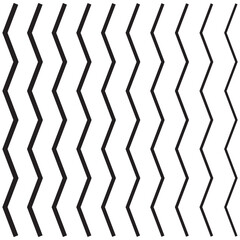 Wall Mural - Wave line and wavy zigzag lines. Black underlines wavy curve zig zag line pattern in abstract style. Geometric decoration element. Vector illustration.