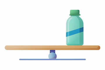 Simple flat vector illustration as Balance board and water bottle concept as A balance board and a water bottle symbolizing the integration of balance training and hydration perfect for isolated vecto