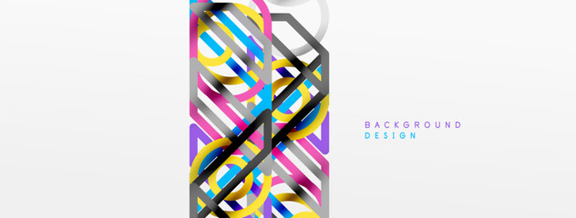 Aufkleber - Abstract background - colorful circle lines technology or business digital template