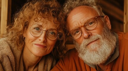 Warm and joyful couple smiles together showcasing love and companionship in a cozy indoor setting