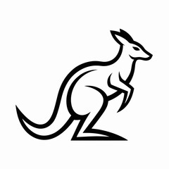 Wall Mural - Animal Kangaroo logo icon design silhouette vector illustration.