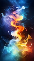 Poster - Abstract Colorful Smoke Swirls.