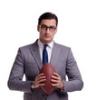 © Elnur - Businessman with american football isolated on white