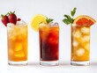 © share - Three Iced Tea Drinks with Garnishes - Photo