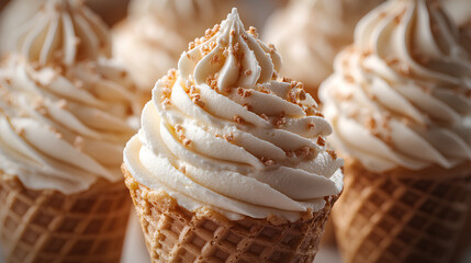 Wall Mural - ice cream cones isolated on transparent background