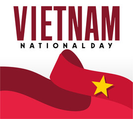 Canvas Print - vietnam national day with vietnamese flag and white background