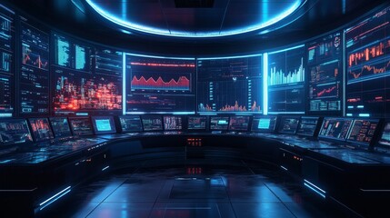 Wall Mural - Futuristic Control Room.