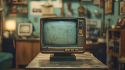 Vintage TV on Table.