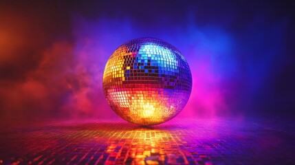 Wall Mural - Colorful disco mirror ball nightclub