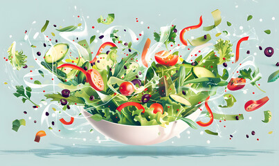 fruits and vegetable herbal concept  for background or 2d illustrator cartoon.