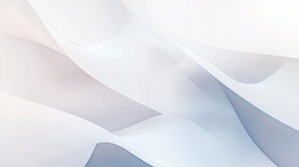 Fototapete - Minimal geometric white light background with delicate overlapping lines and soft shading, creating a serene and elegant design