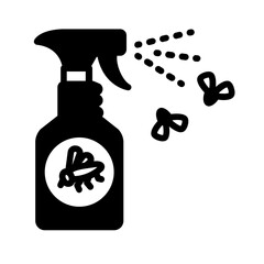 Sticker - Vector solid black icon for Residual spray