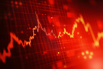 Aufkleber - red background with a graph of numbers and lines