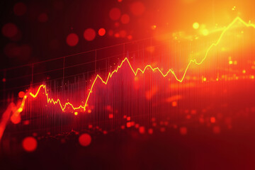 Aufkleber - red background with a graph of numbers and lines