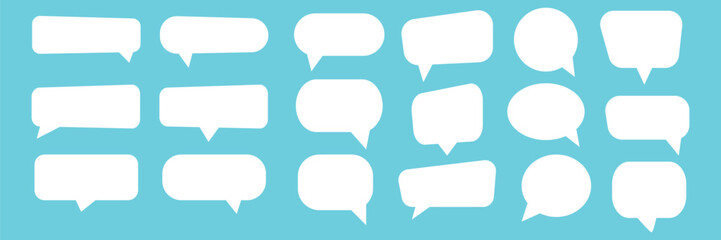 Fototapete - Speech bubbles vector set. Talk bubble icon. Isolated design elements for text, thought, dialogue, conversation. Hand drawn doodle communication frames. Cloud, round and square and rectangular shapes