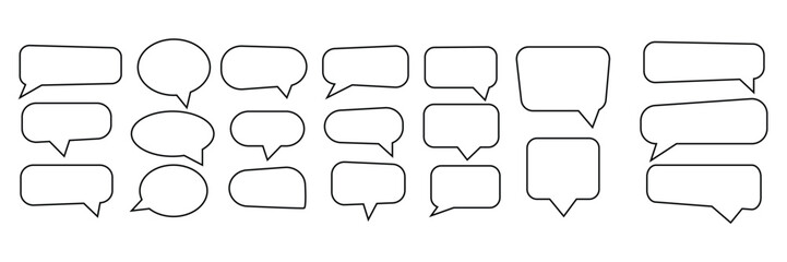 Fototapete - Speech bubble, speech balloon, chat bubble line art icon. comic dialog clouds. talk bubble. Cloud speech bubbles collection. Vector for apps and websites.
