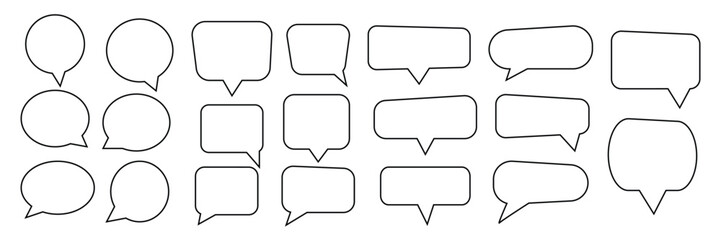 Fototapete - Speech bubble, speech balloon, chat bubble line art icon. comic dialog clouds. talk bubble. Cloud speech bubbles collection. Vector for apps and websites.
