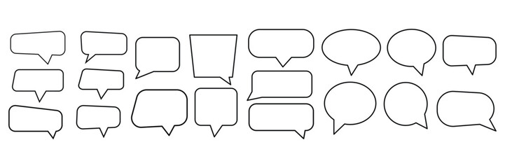 Fototapete -  Retro empty comic bubbles and elements set with black on white background. cloud speech bubble icons, Talk bubble. vector set, comic dialog clouds Vector illustration, vintage design.