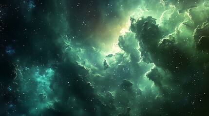 Wall Mural - green nebula galxy