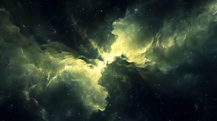Wall Mural - green nebula galxy