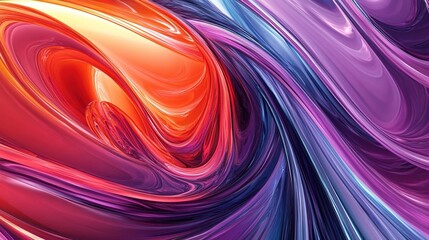Fototapete - Multi-colored twisted ovals with dynamic and fluid design