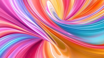 Fototapete - Multi-colored twisted ovals with dynamic and fluid design
