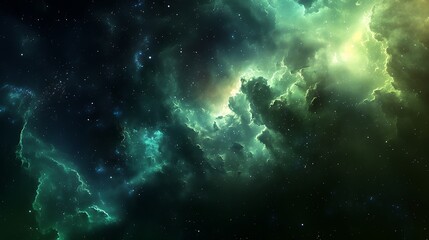 Wall Mural - green nebula galxy