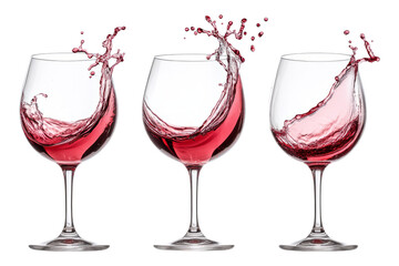 Red wine splash over white background