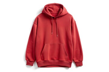 red oversized hoodie isolated white background