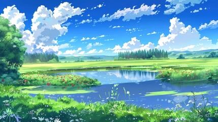 Wall Mural - Nature_wallpaper_4k_phone_anime_landscapes_wate