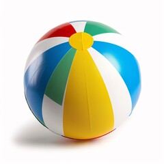 Vibrant Beach Ball Against White Background - Summer Fun Concept