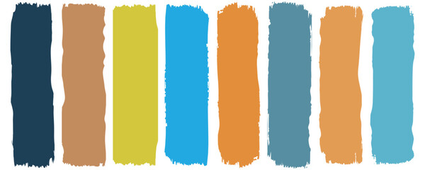 Poster - Set of colorful brush strokes, lines, Brush stain or permanent marker pen stroke set. Select the brush lines. Marker color stroke,