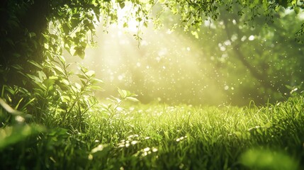 Wall Mural - Sunlight through leaves