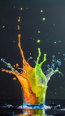 Canvas Print - Colorful liquid splash