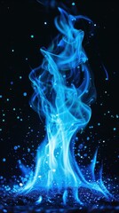 Canvas Print - Blue fire flames burning