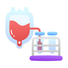 Poster - A flat style icon of blood samples 