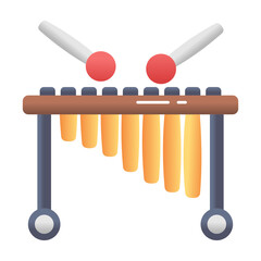 Sticker - Marimba icon in flat style 