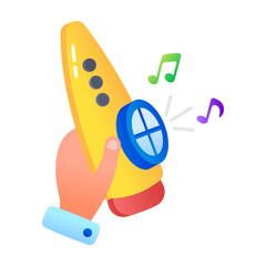 Sticker - A flat style icon of kazoo