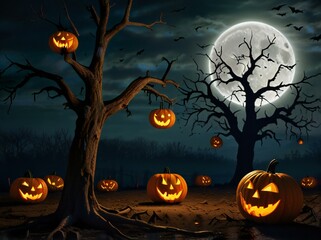 halloween background with pumpkin