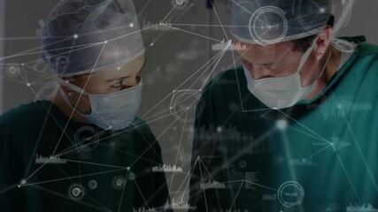 Poster - Processing medical data animation over surgeons operating in hospital room