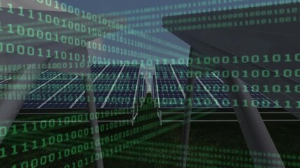 Poster - Animating binary code over solar panels in field