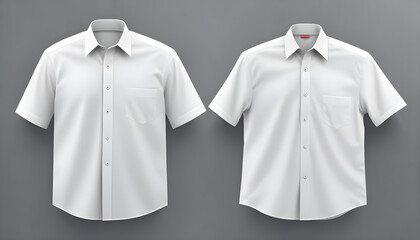 Sticker - Two white polo shirts front and back mockup 9