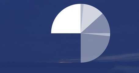 Poster - Animating pie chart over dusk landscape