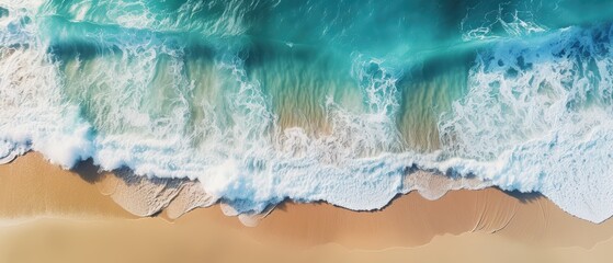 Wall Mural - Waves crashing on sandy shore