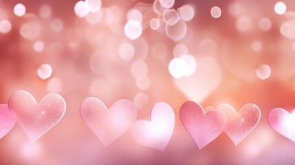 Poster - Pink hearts on a soft background