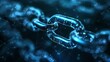 © improvee design - Blockchain technology concept illustration with glowing digital chain link