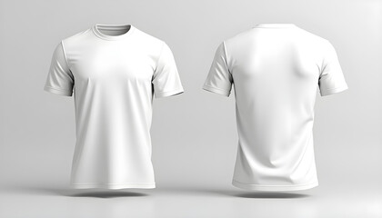 Canvas Print - Two white tshirts tshirts front and back mockup 9