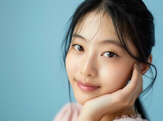 Portrait of a Young Asian Woman with a Gentle Smile