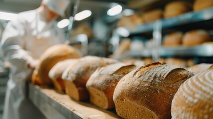 Freshly Baked Bread in a Bakery