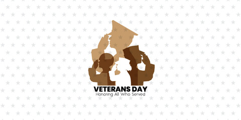 Wall Mural - Veterans day poster. Veteran's day illustration with american flag, 11th November, Vector illustration